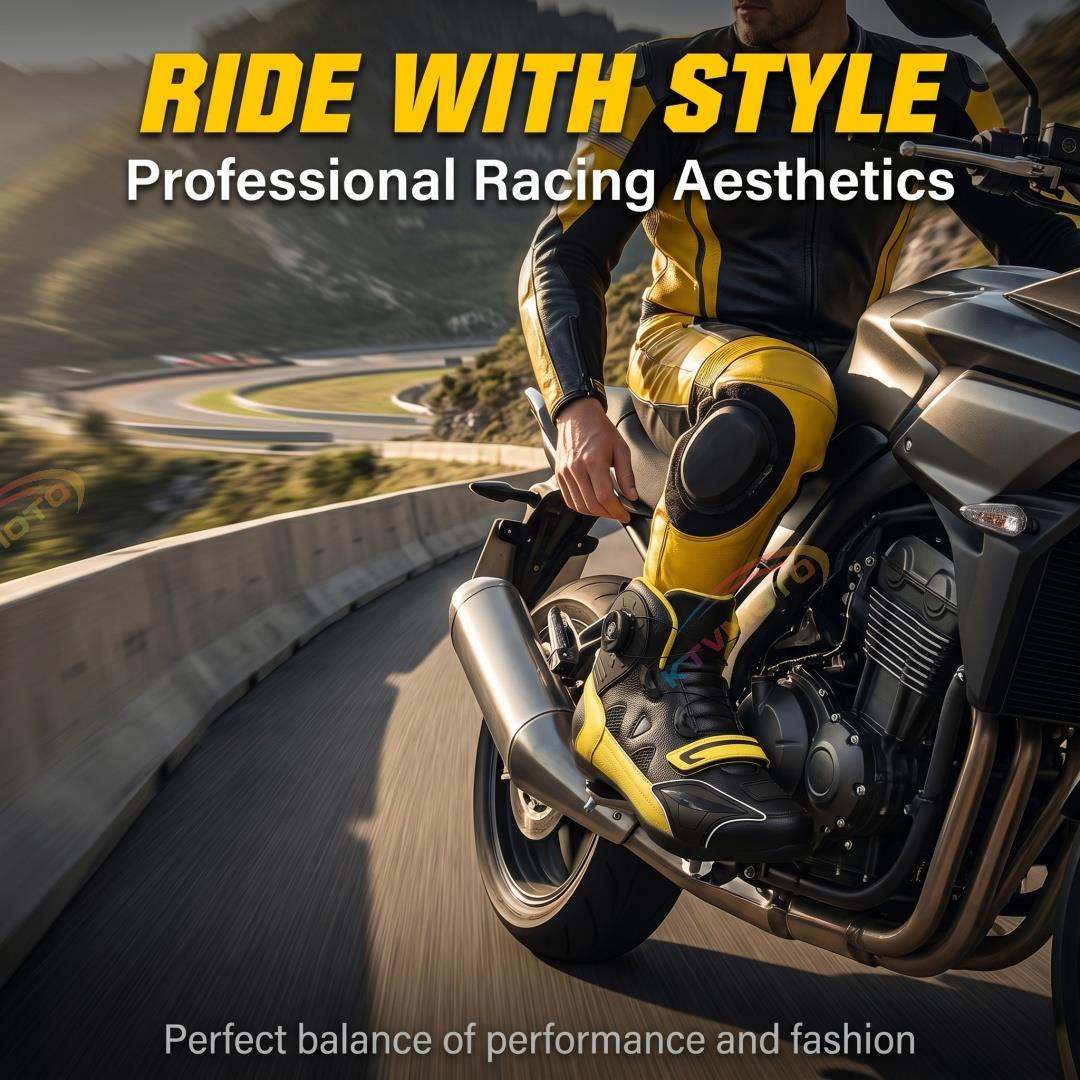 Stylish and distinctive motorcycle ankle boots-K144