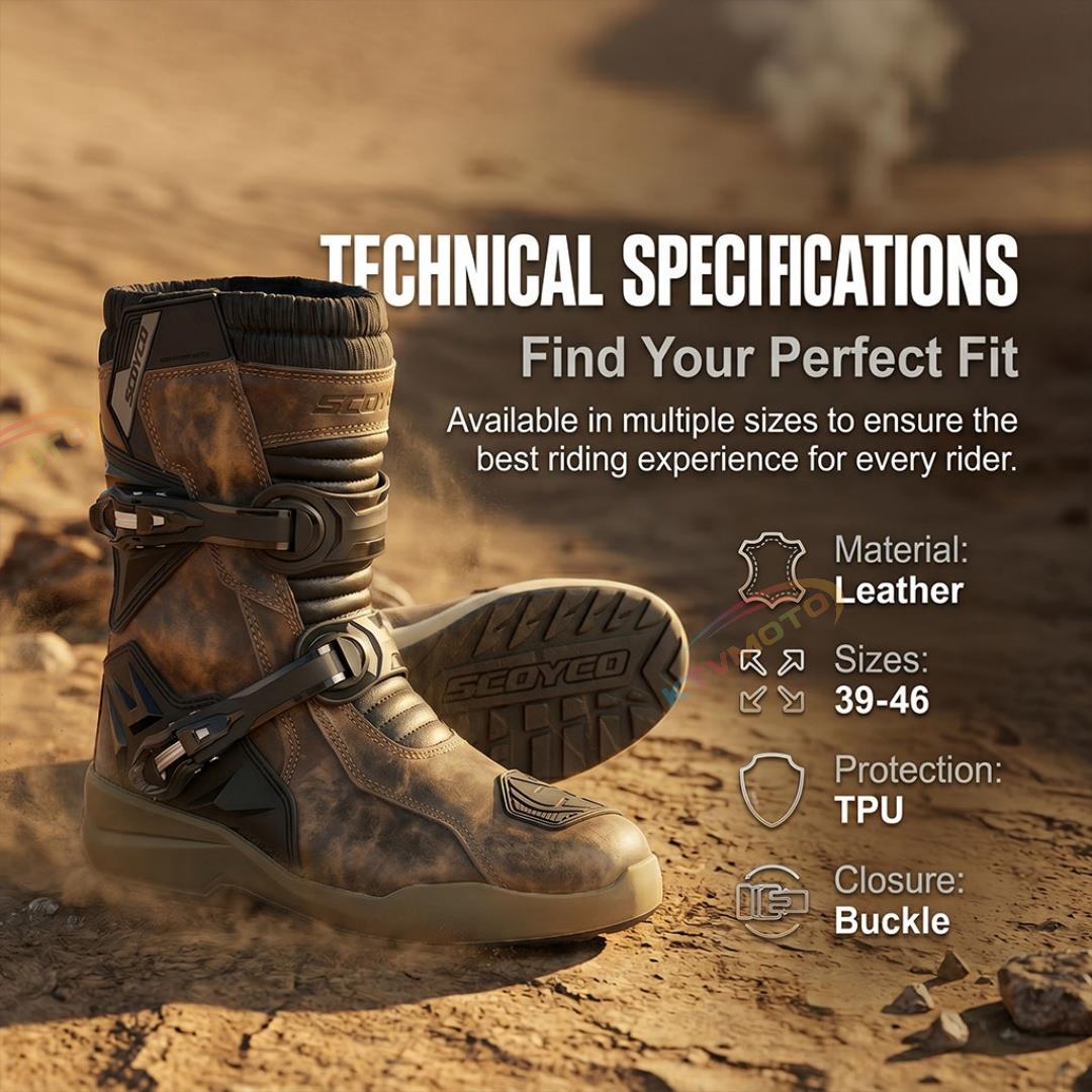 Leather protective boots for cruiser motorcycles-K53