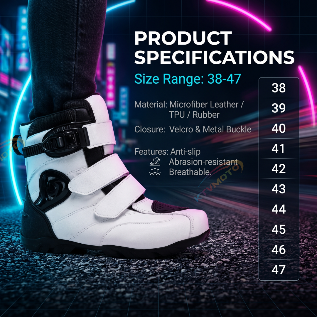 Convenient Velcro Motorcycle Riding Boots-K108