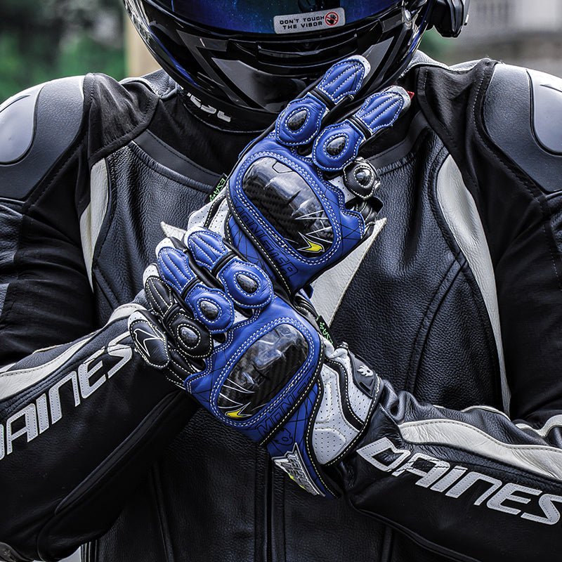 CE2 certified carbon fiber genuine leather competitive track cycling gloves-G23