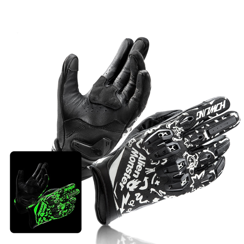 CE certified luminous leather gloves-G20