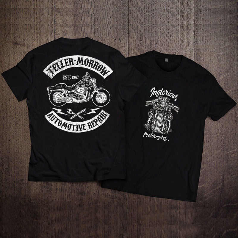 Heavyweight Retro Biker-Style Short-Sleeve T-Shirt - T01