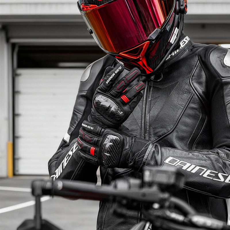 Winter waterproof carbon fiber leather riding gloves - G24