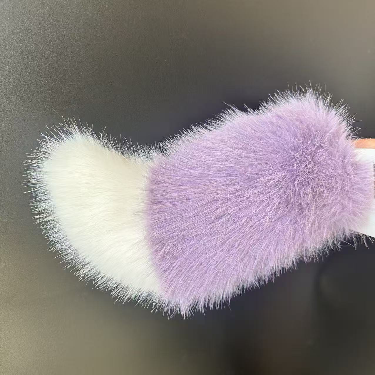 Plush fox tail prop for motorcycle cosplay – remote and voice-controlled-P01