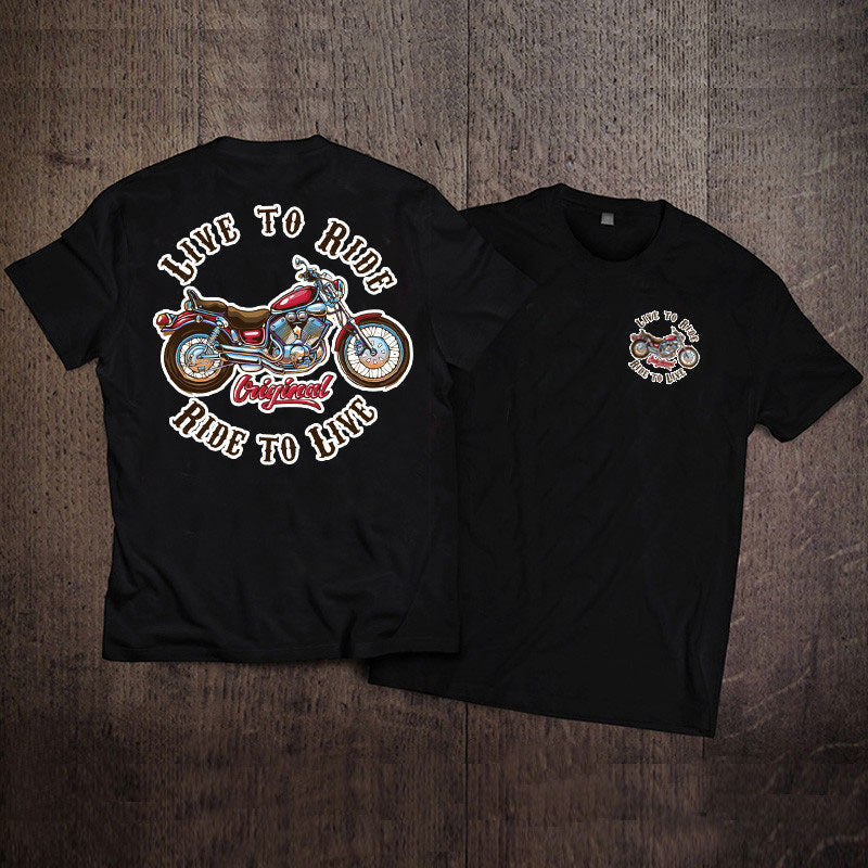 Heavyweight Retro Biker-Style Short-Sleeve T-Shirt - T01