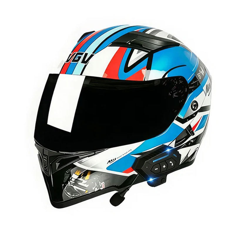 Dual Visor Flip Up Motorbike Graphic Helmet-I97