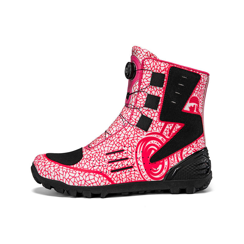 Distinctive Outdoor Motorcycle Boots with Crushed-Stone Texture-K106