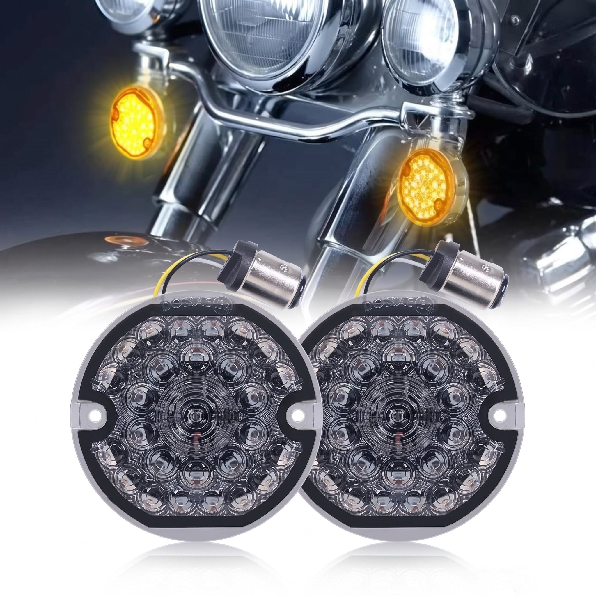 1157 LED Peacock Turn Signal Lights for Harley Moto – D21