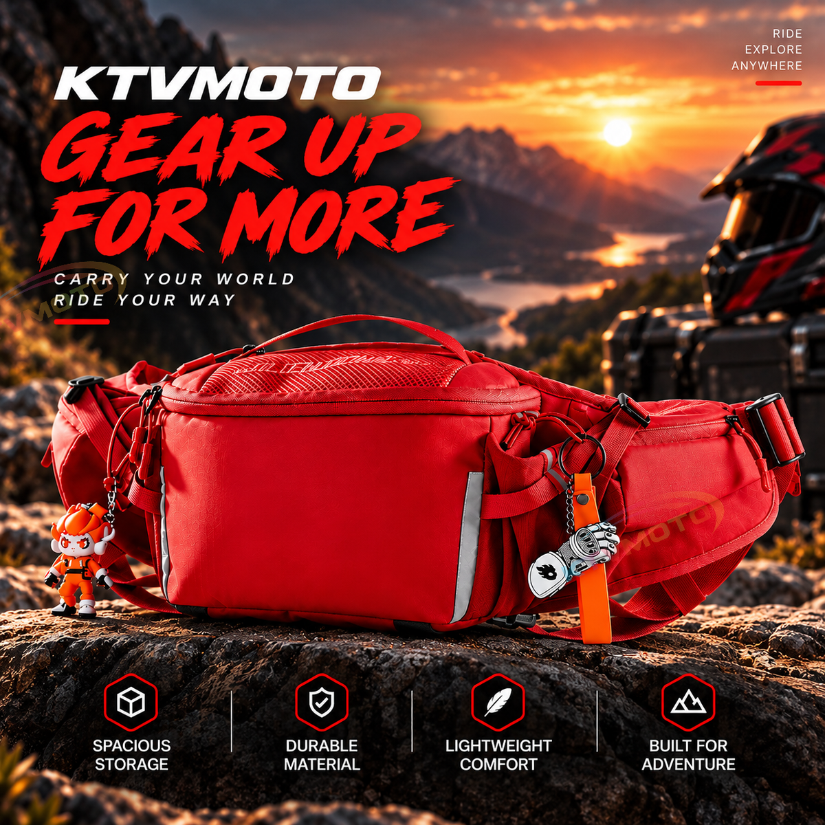KTVMOTO Waterproof Motorcycle Waist/Crossbody Bag-B28