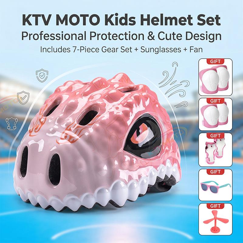 Children's Dinosaur Helmet and Protective Gear Set-I43