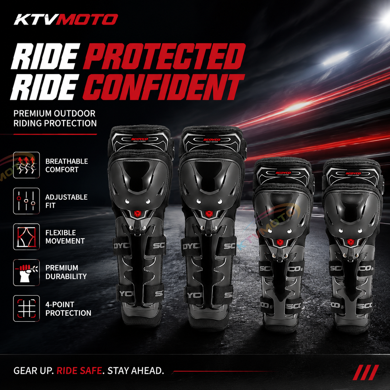 4-Piece Motocross Protective Gear Set-Y45