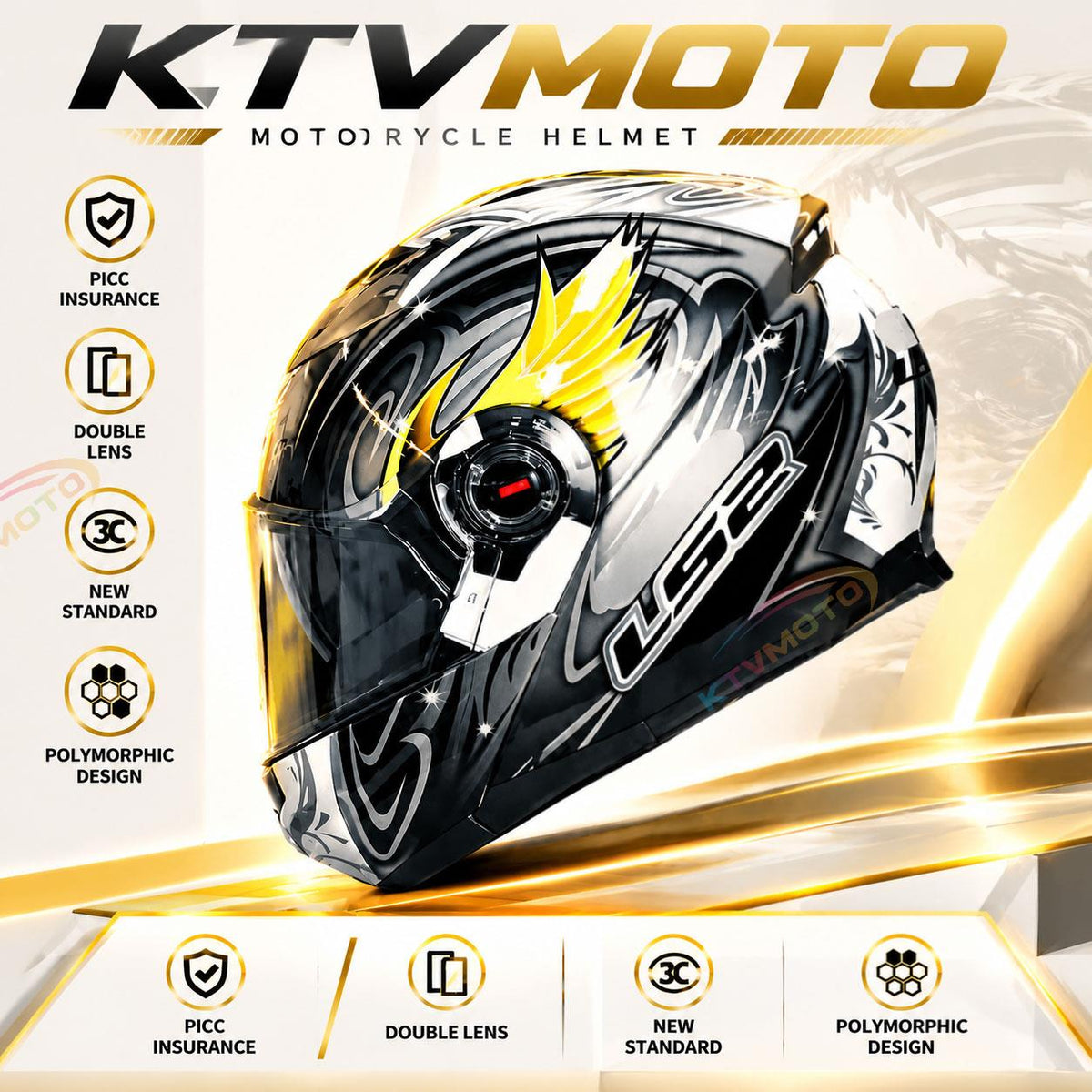 Modular Motorcycle Helmet with Dual Visors for Touring-I311