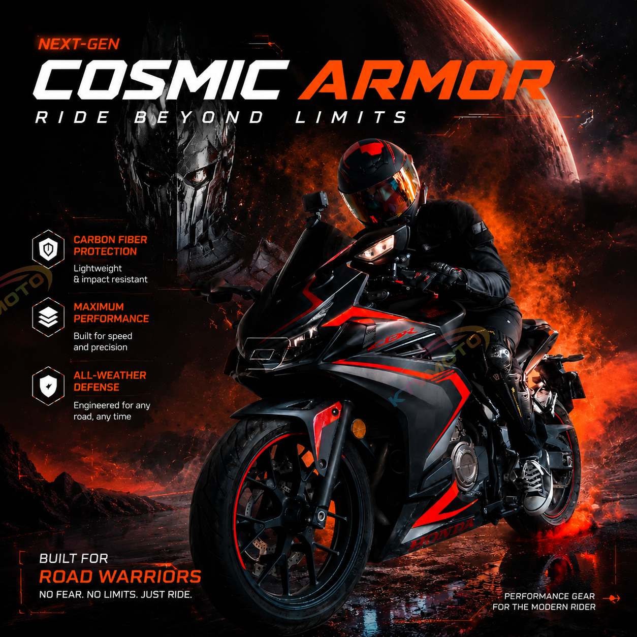 Motorcycle Carbon Fiber Protectors (CE Level 2)-Y42