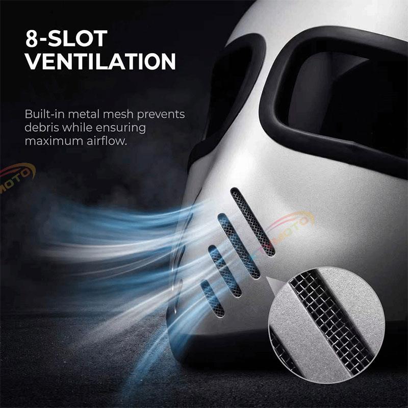 Full-face futuristic motorcycle helmet visor design-I37