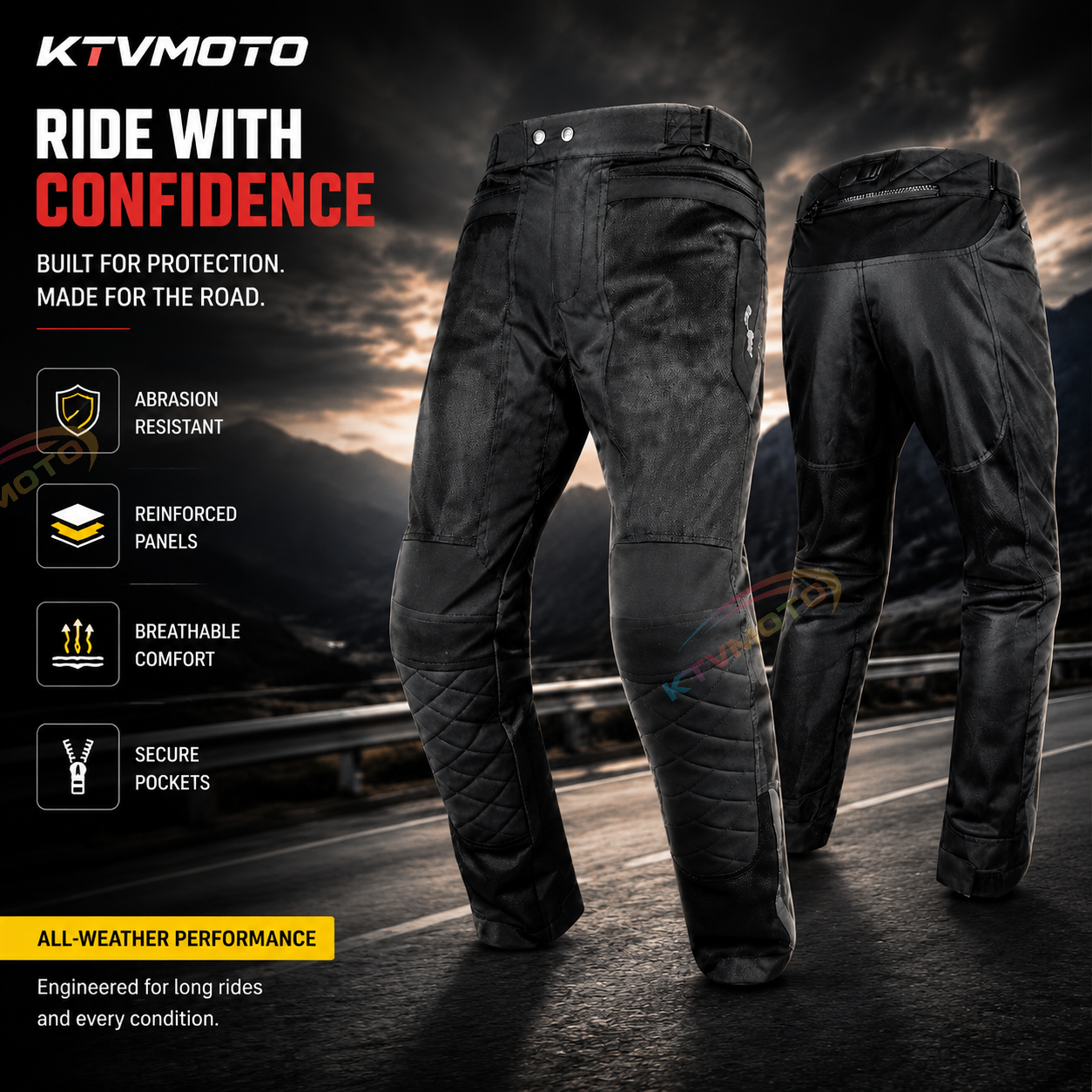 Breathable casual motorcycle riding pants-J97