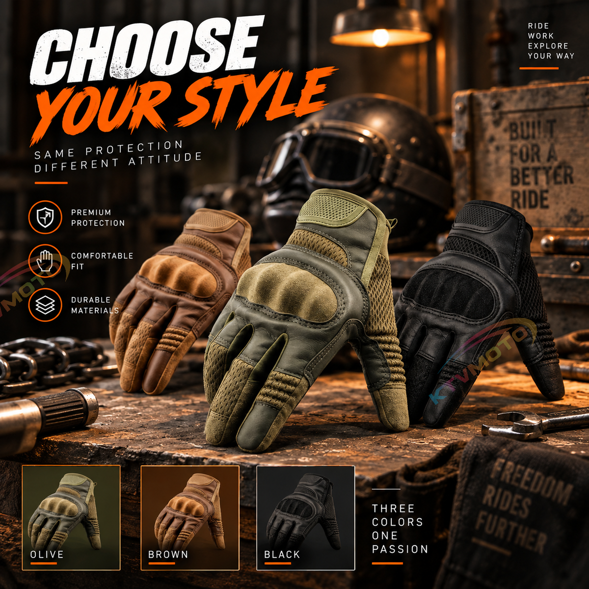 KTVMOTO Tactical motorcycle hard knuckle gloves-G55