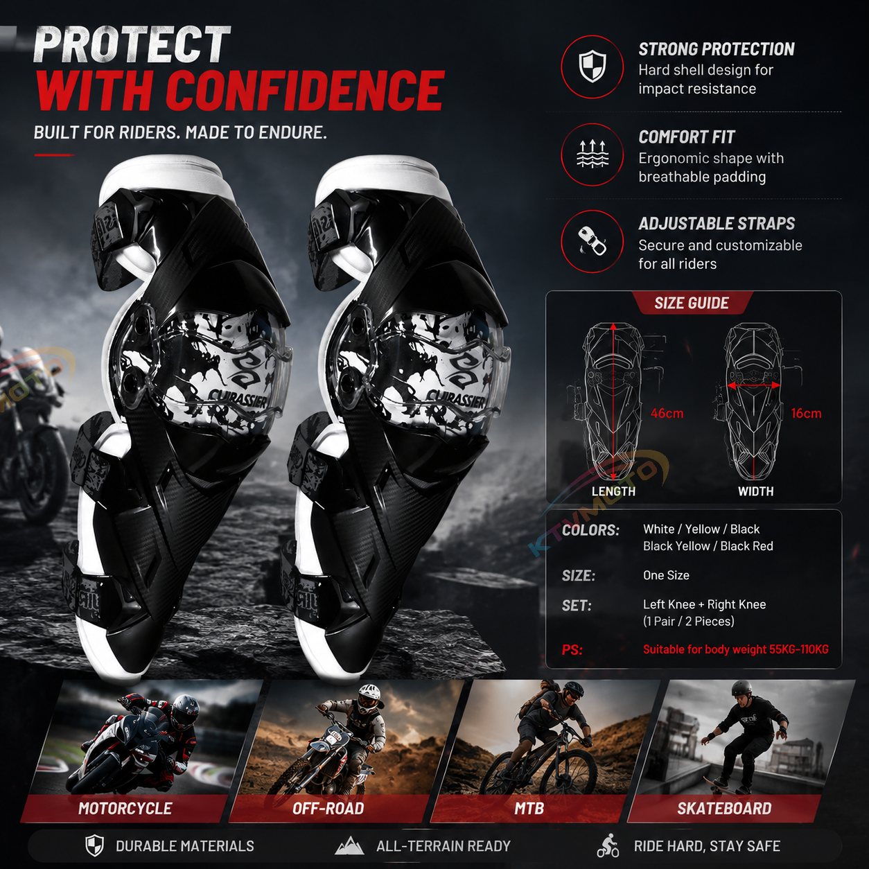 Off-road motorcycle racing knee guards-Y32