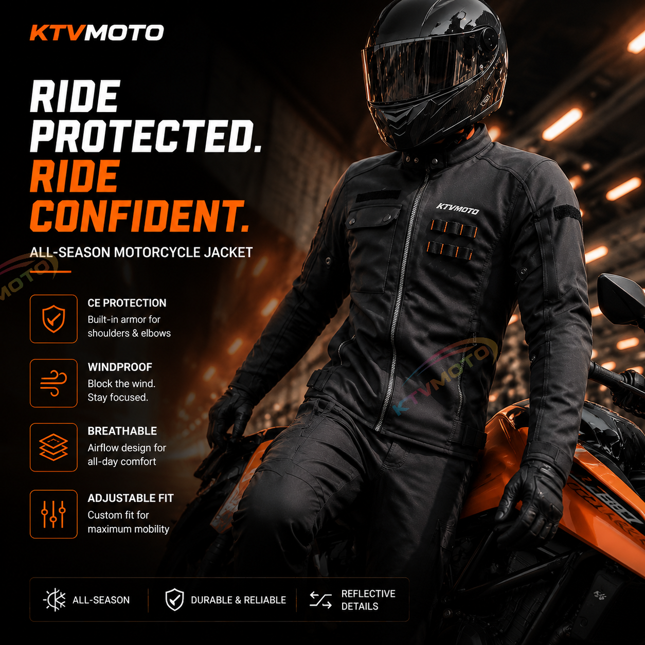 CE Windproof and waterproof motorcycle riding gear-J87