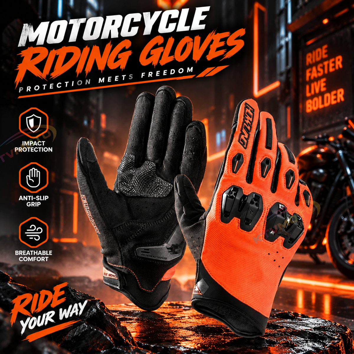 KTVMOTO CE certified full finger breathable cycling gloves-G22