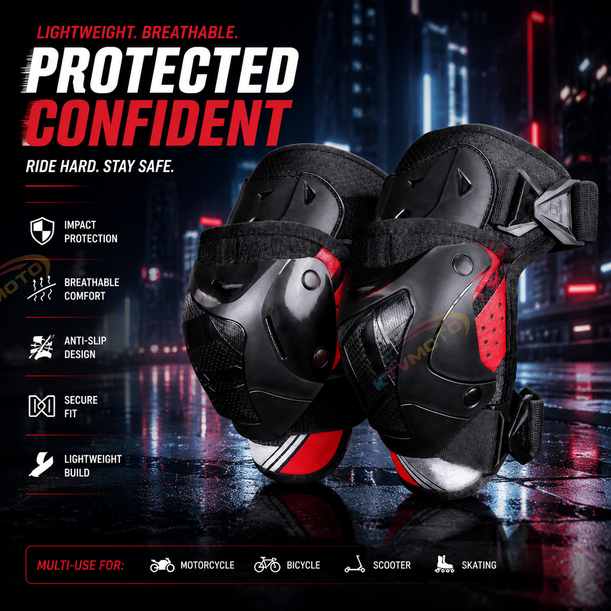 CE-Rated Motorcycle Riding Knee Guards-Y38