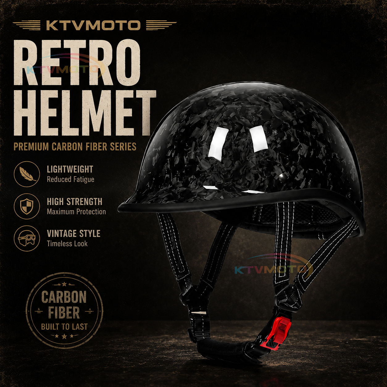 KTVMOTO Carbon fiber motorcycle half-helmet cruiser helmet-I52