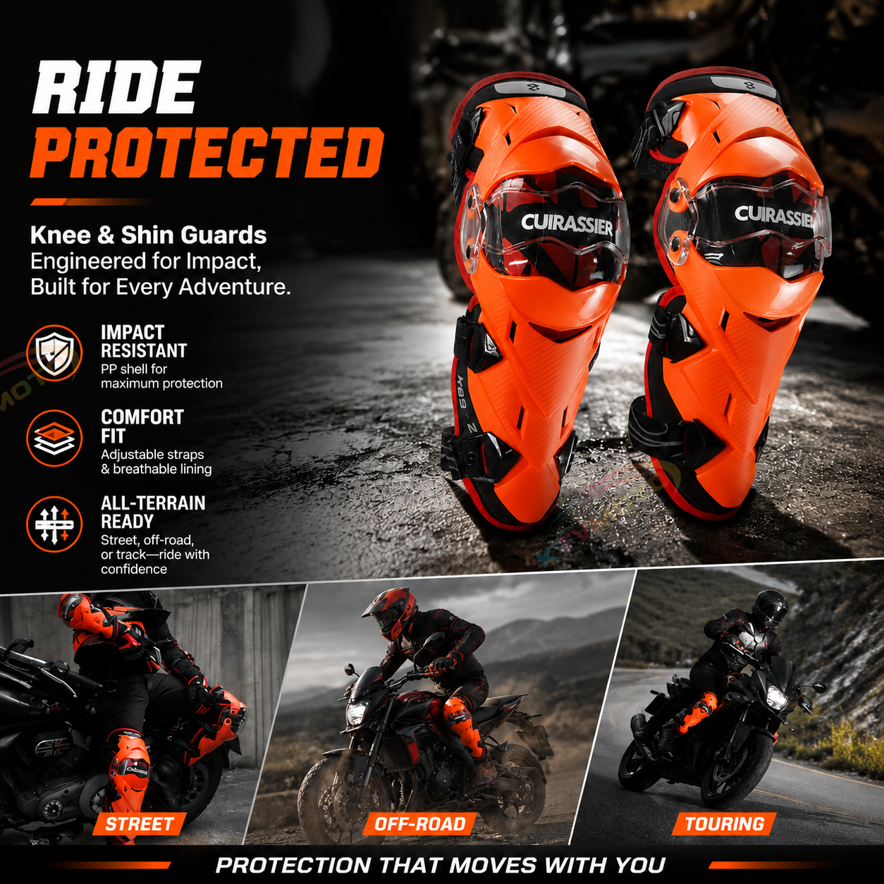 Motorcycle riding knee guards-Y33