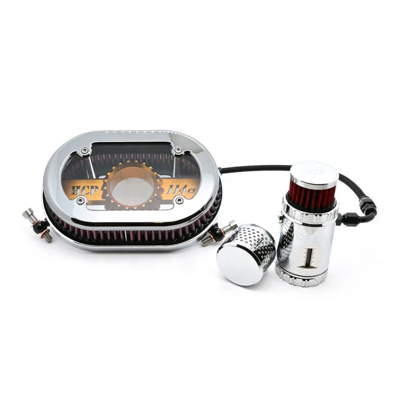 New HD Touring Softail PB Style Motorcycle Air Intakes See-Through Air Cleaner Catch Can Model Oil Filter Air-Oil Separator
