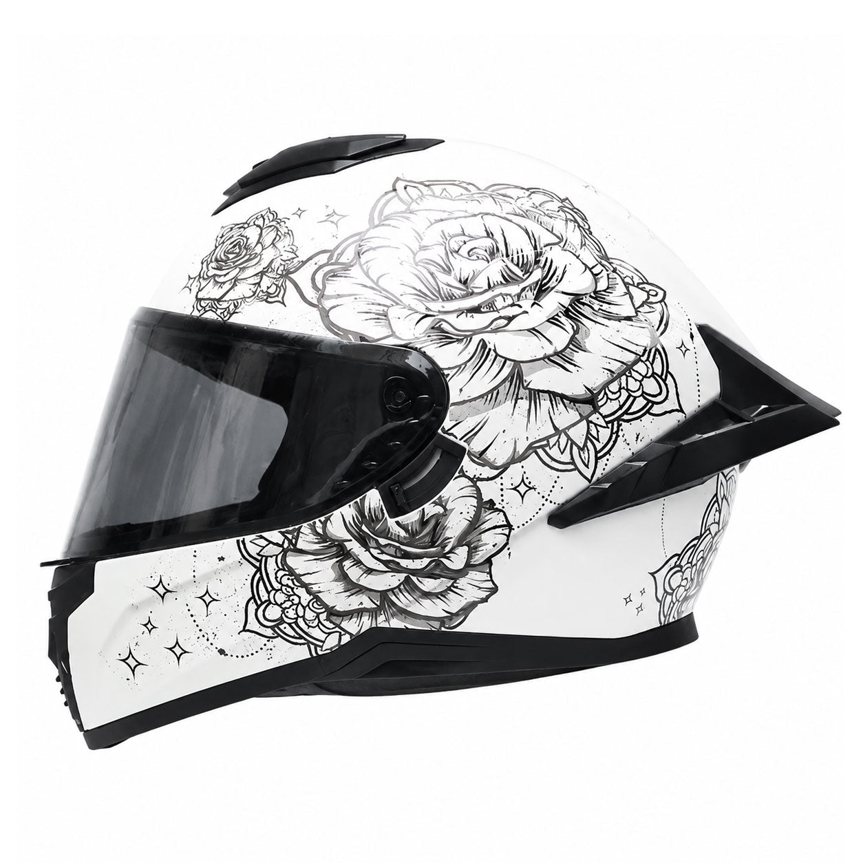 Premium dark tea-tinted dual-visor motorcycle helmet-I195