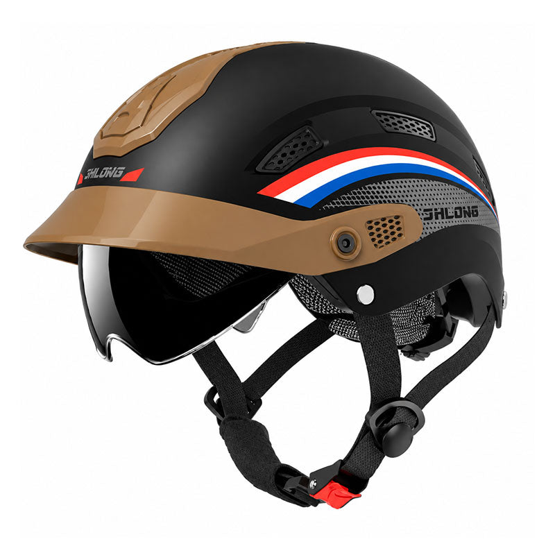 KTVMOTO Lightweight Motorcycle Half Helmet with Visor & Retro Design-I273