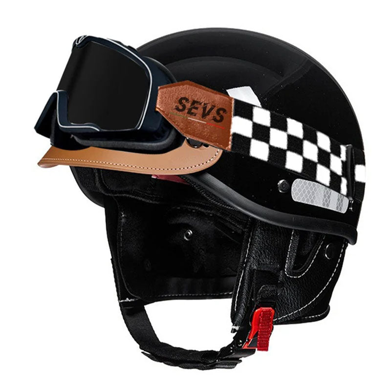 Retro-style motorcycle lightweight half helmet- I16