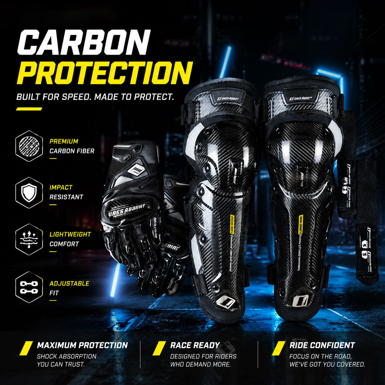 Carbon Fiber Motorcycle Knee Guards-Y47