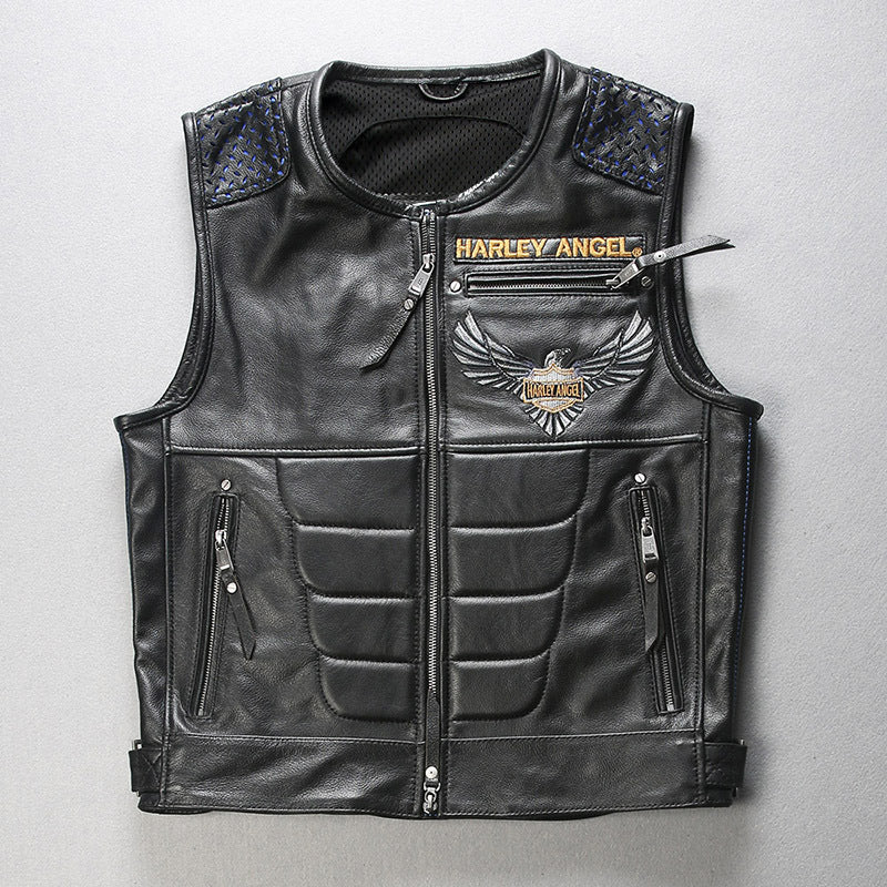 Abs Blocking Harley Summer Rock Leather Vest - A30