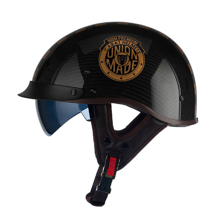 Lightweight Retro Carbon Fiber Motorcycle Half-Helmet-I138