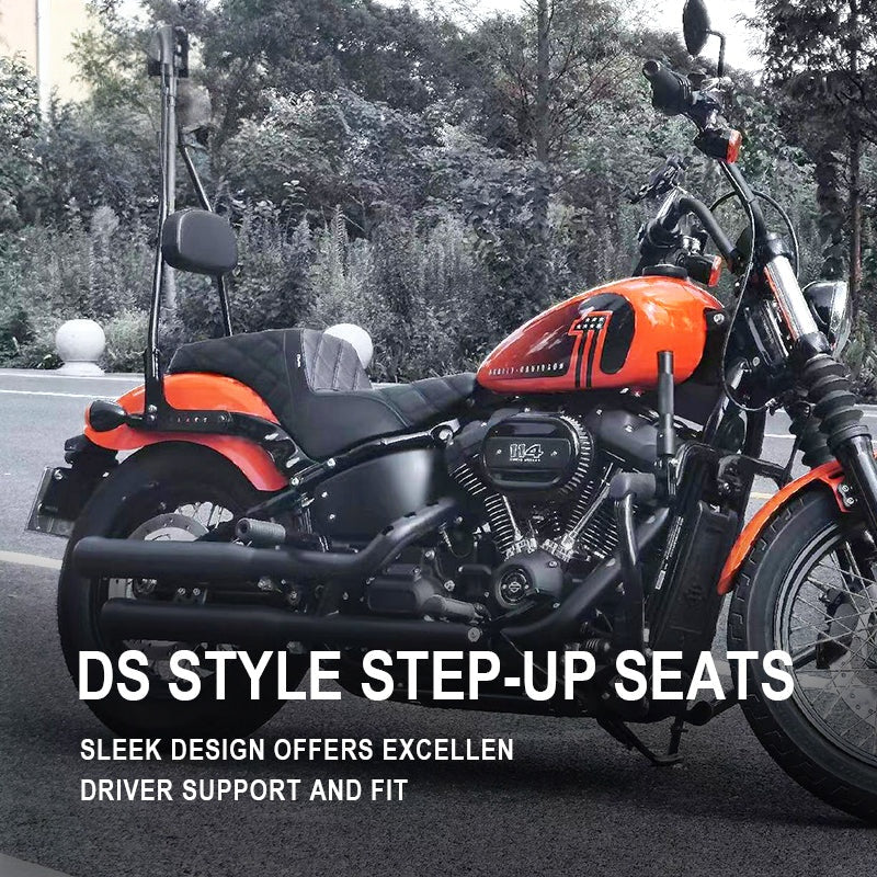 Harleey Davidsonn DS STYLE STEP-UP SEATS Rear Passenger Seat & Backrest for Motorcycles Perfect Fit for Harleyy Softail Models