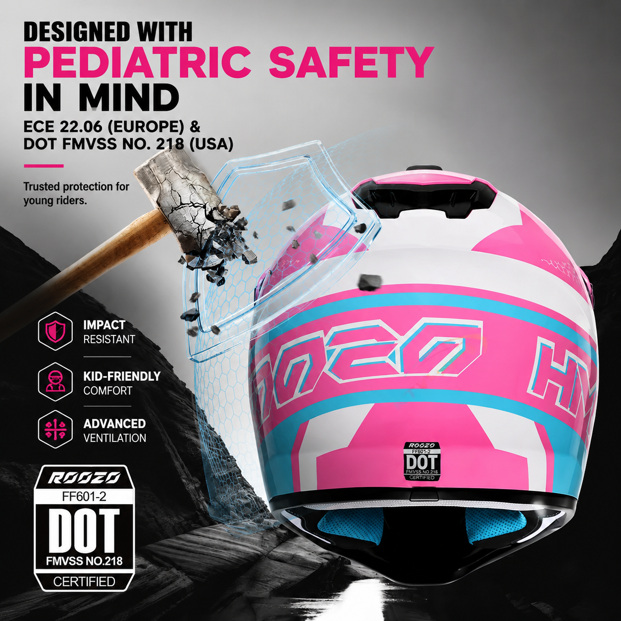Motocross and ATV Helmet for Children and Teenagers-I143