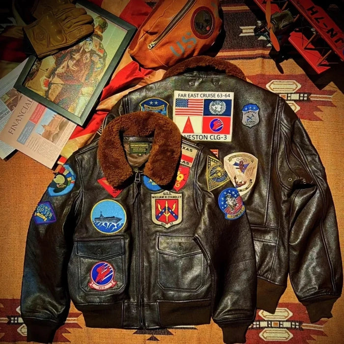 G1 flying cowhide jacket genuine leather casual jacket-A2