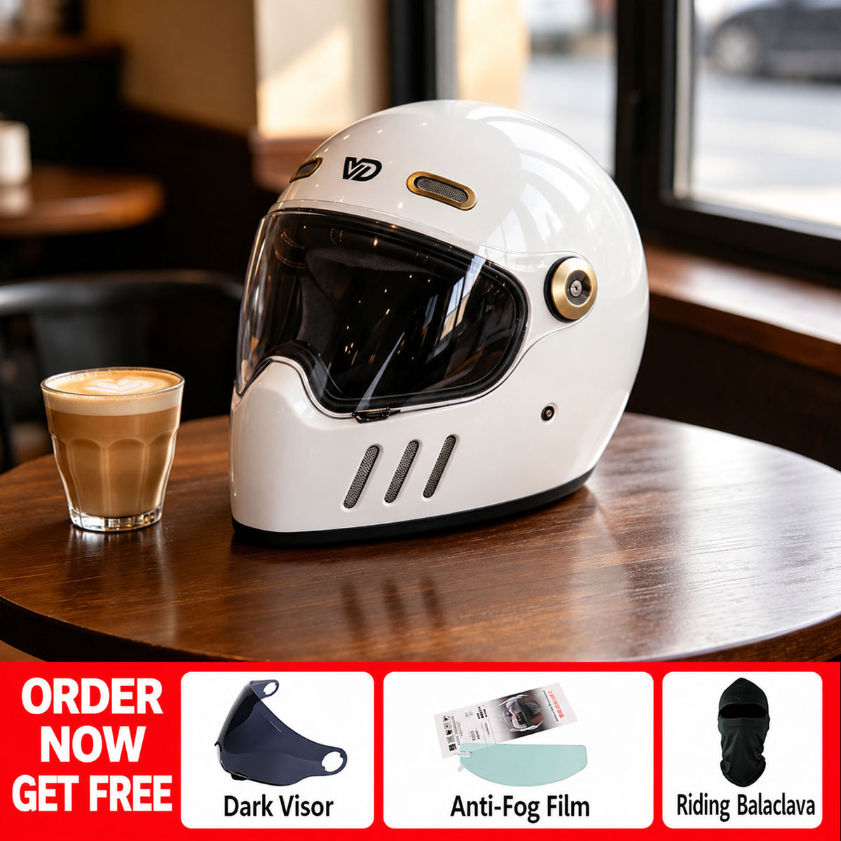 Retro anti-fog full-face helmet-for cruiser riding-I304