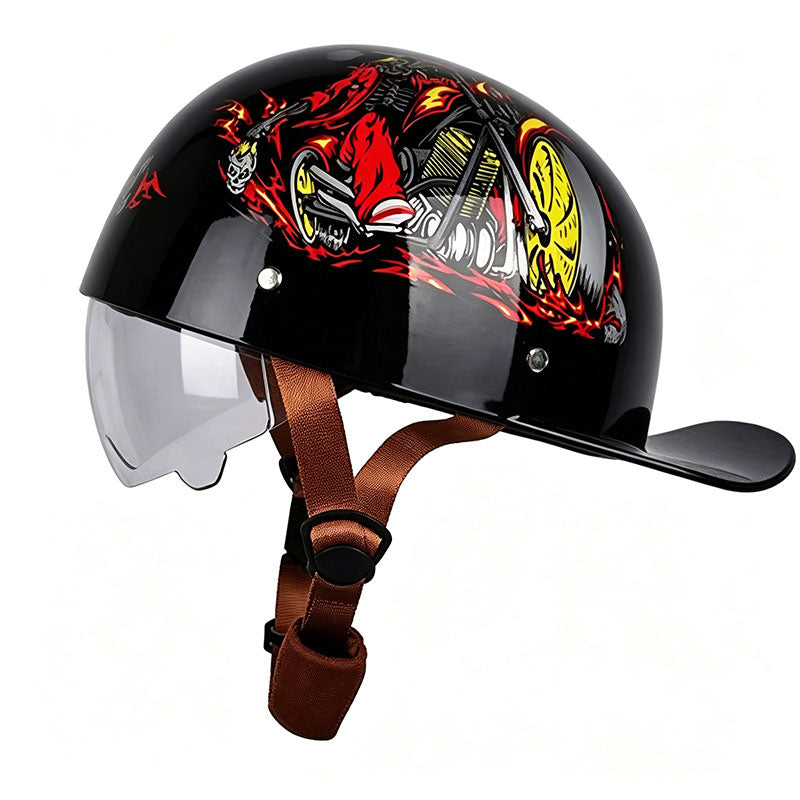 Retro cruiser motorcycle half helmet- I07