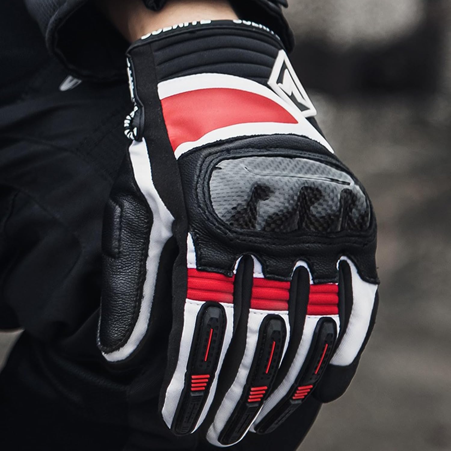 Touchscreen design, PVC material, carbon fiber motorcycle gloves-G27