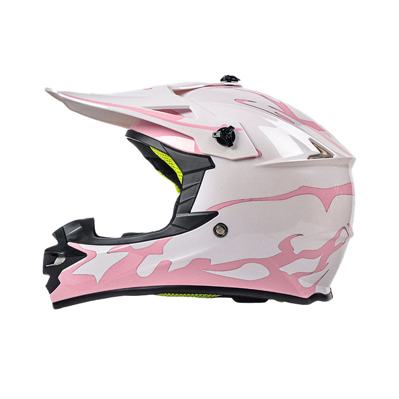 Blue Flame Off-Road Motorcycle Helmet — DOT Certified-I86