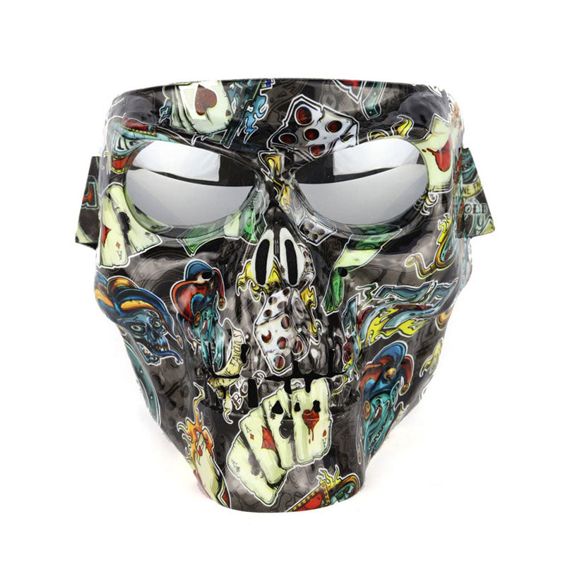 KTVMOTO Motorcycle Skull Graffiti Windproof Face Mask-H80