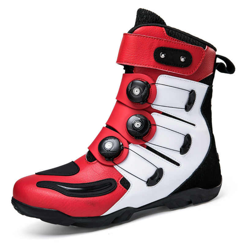 Rotatable buckle high-top motorcycle riding boots-K131