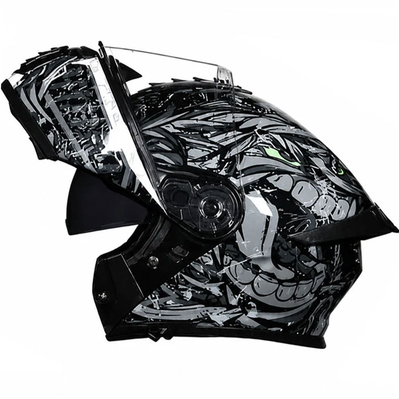 Flip-up helmet dual-lens motorcycle helmet-I174