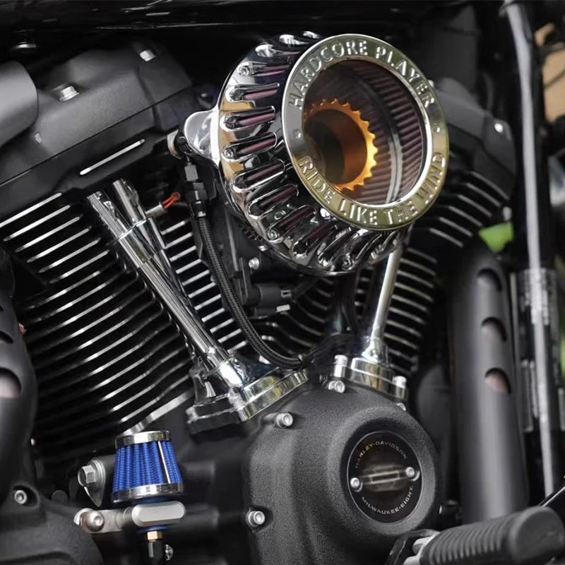New HD Touring Softail Air Intakes XL Sportster Dyna See-Through Circular Cleaner Vent Model Oil Filter Motorcycle