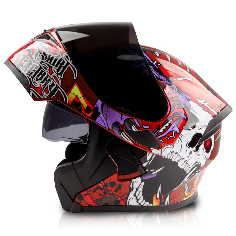 Dual-lens flip-top motorcycle helmet-I92