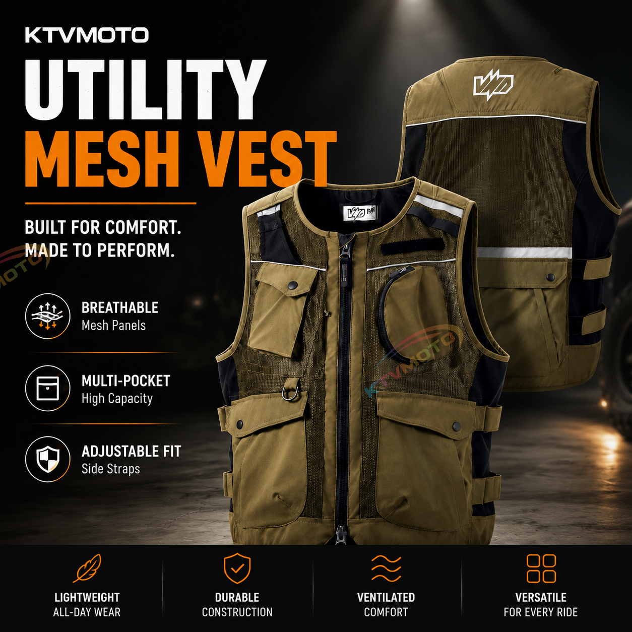 Breathable and abrasion-resistant motorcycle riding vest-J93