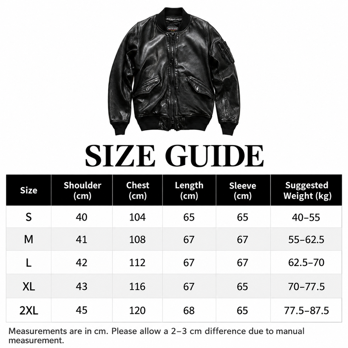 Unisex Vintage Washed Sheepskin Leather MA-1 Bomber Jacket-A58