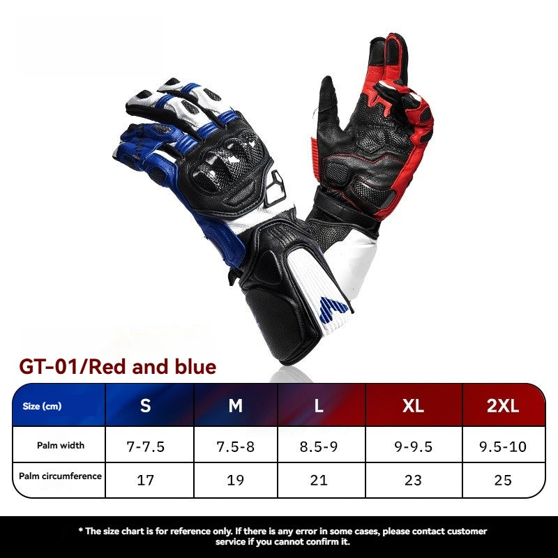CE2 grade 3K carbon fiber genuine leather gloves - GT01
