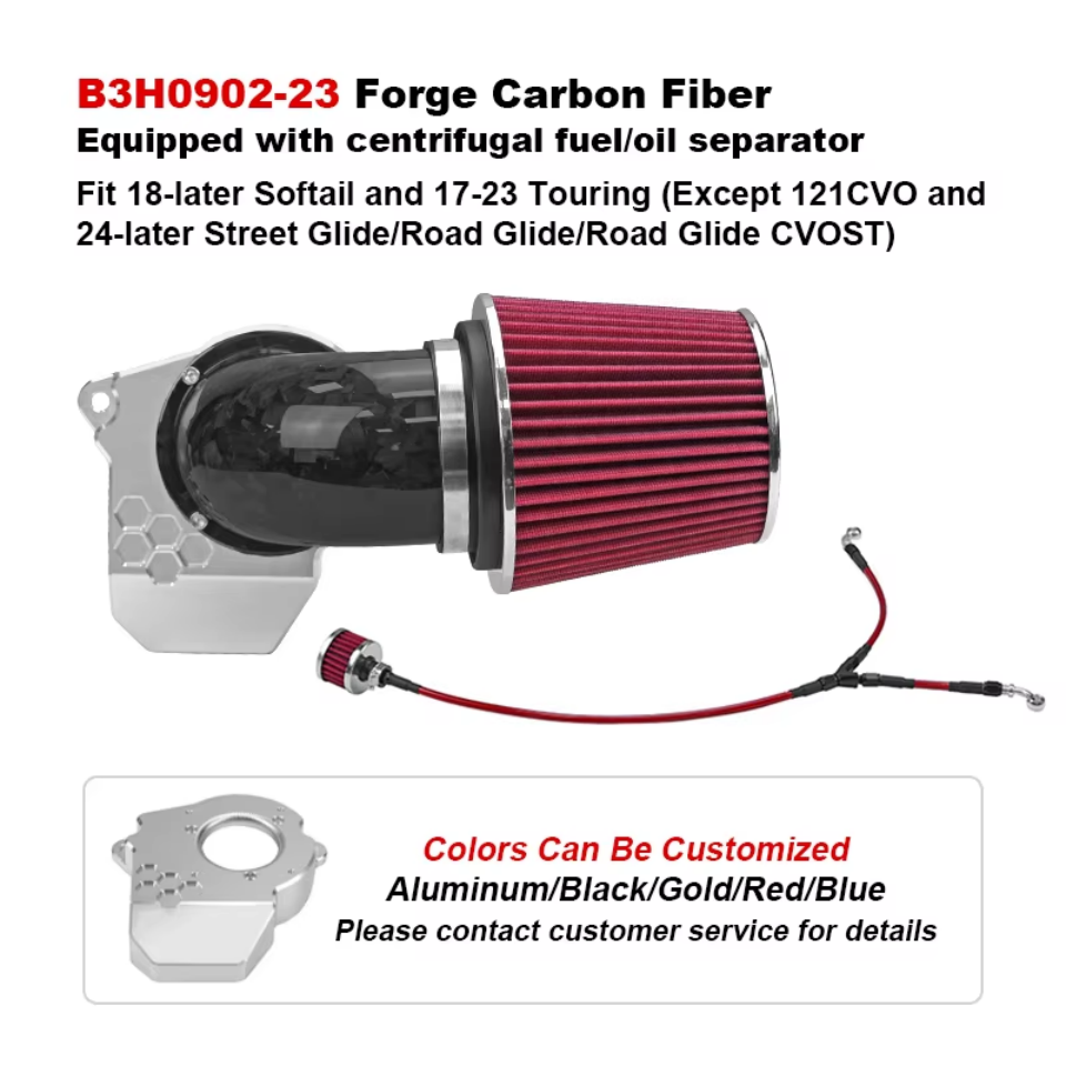 Mushroom Head Air Cleaner High Flow Performance Carbon Fiber Aluminum Washable Filter for 121CVO 117 Touring M8 Softail New