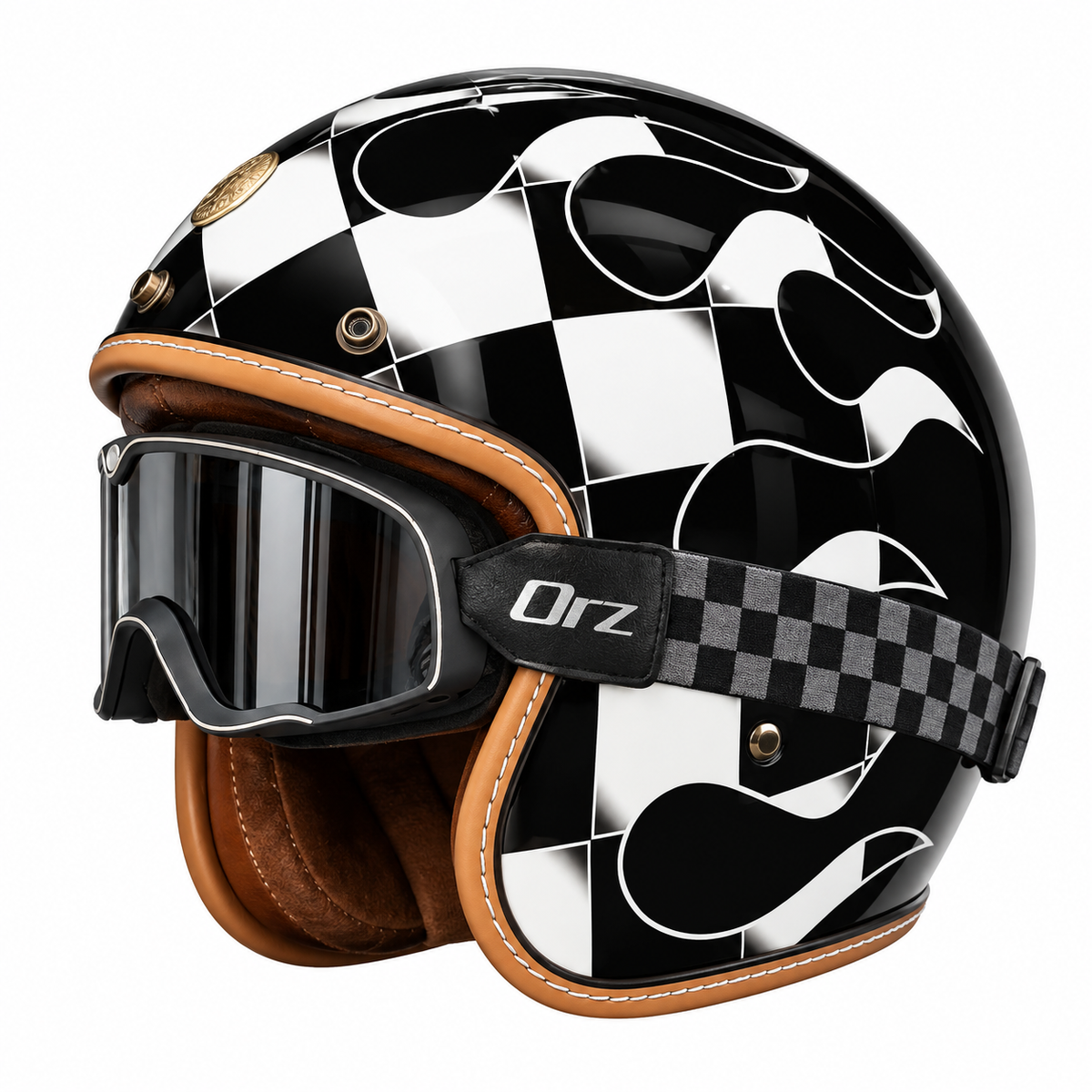 KTVMOTO Retro-style open-face motorcycle helmet-I25